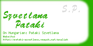 szvetlana pataki business card